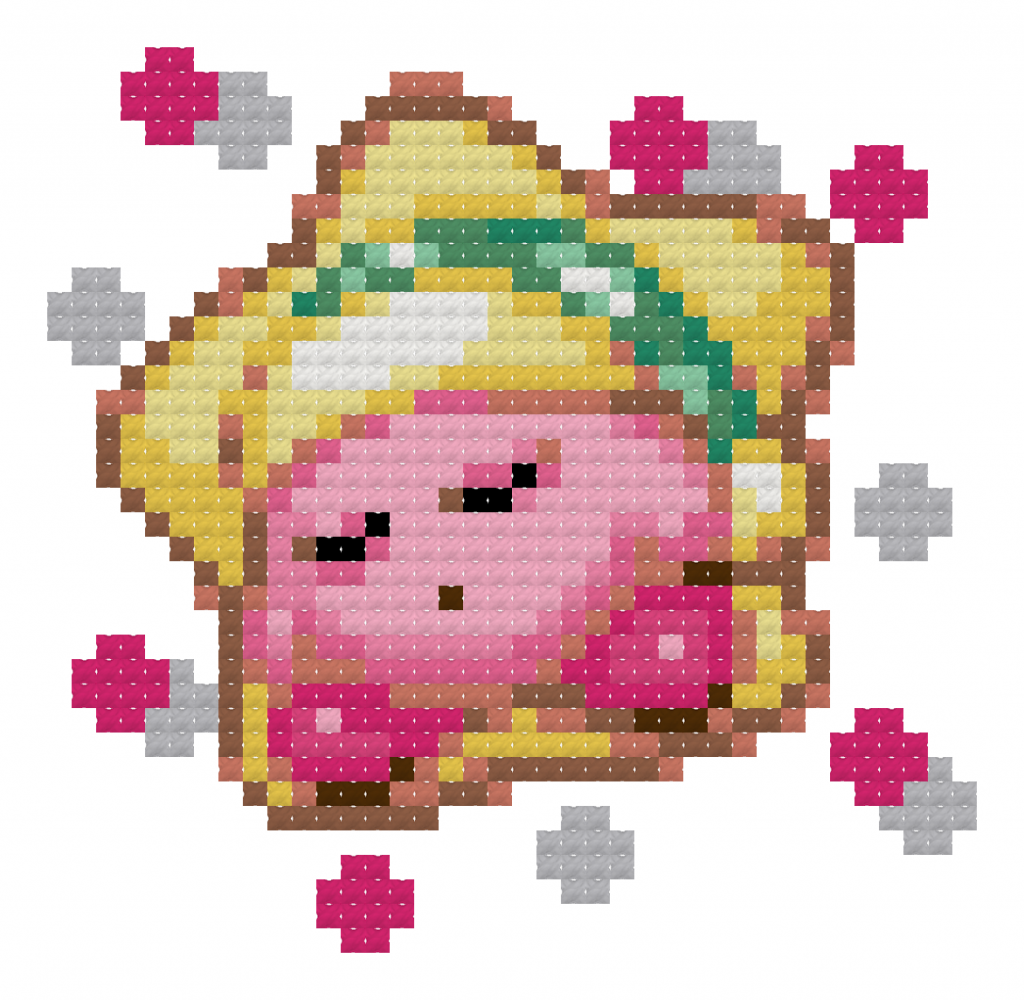 Sleepy Kirby Free Cross Stitch Pattern