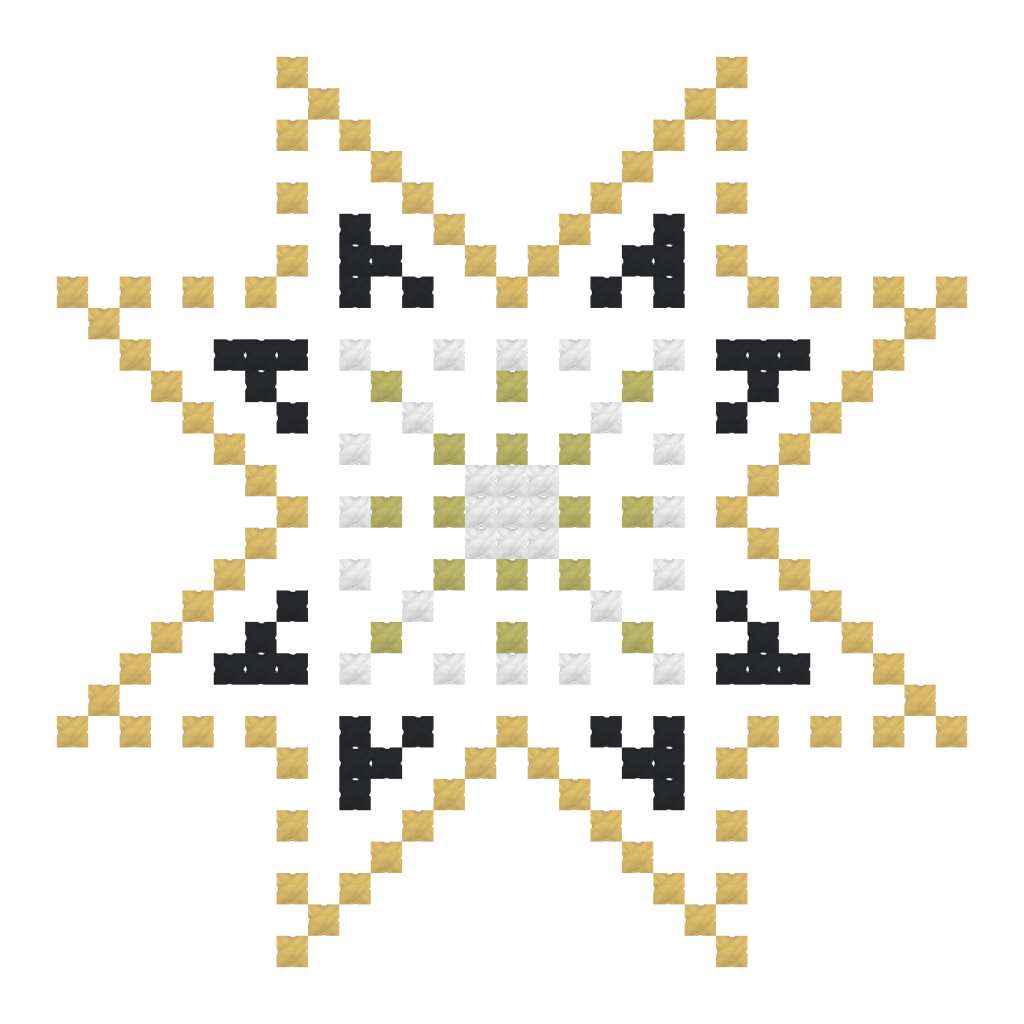 Gold Quilted Motif Free Cross Stitch Pattern