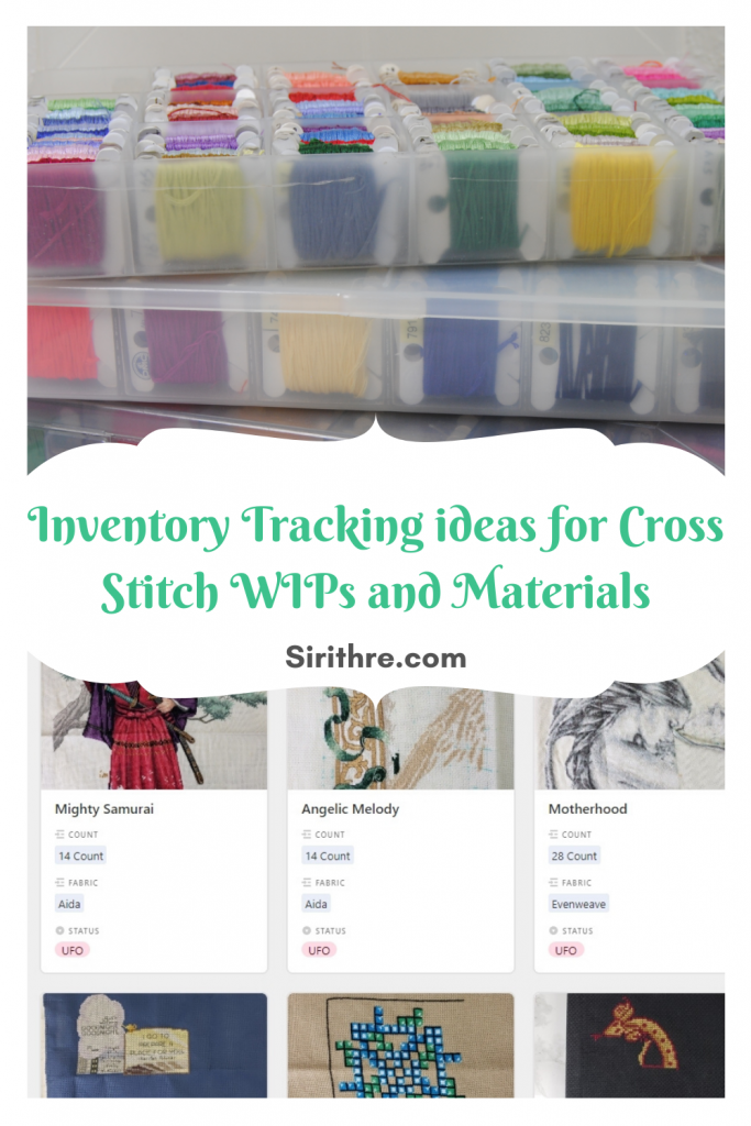 Inventory tracking ideas for cross stitch wips and materials