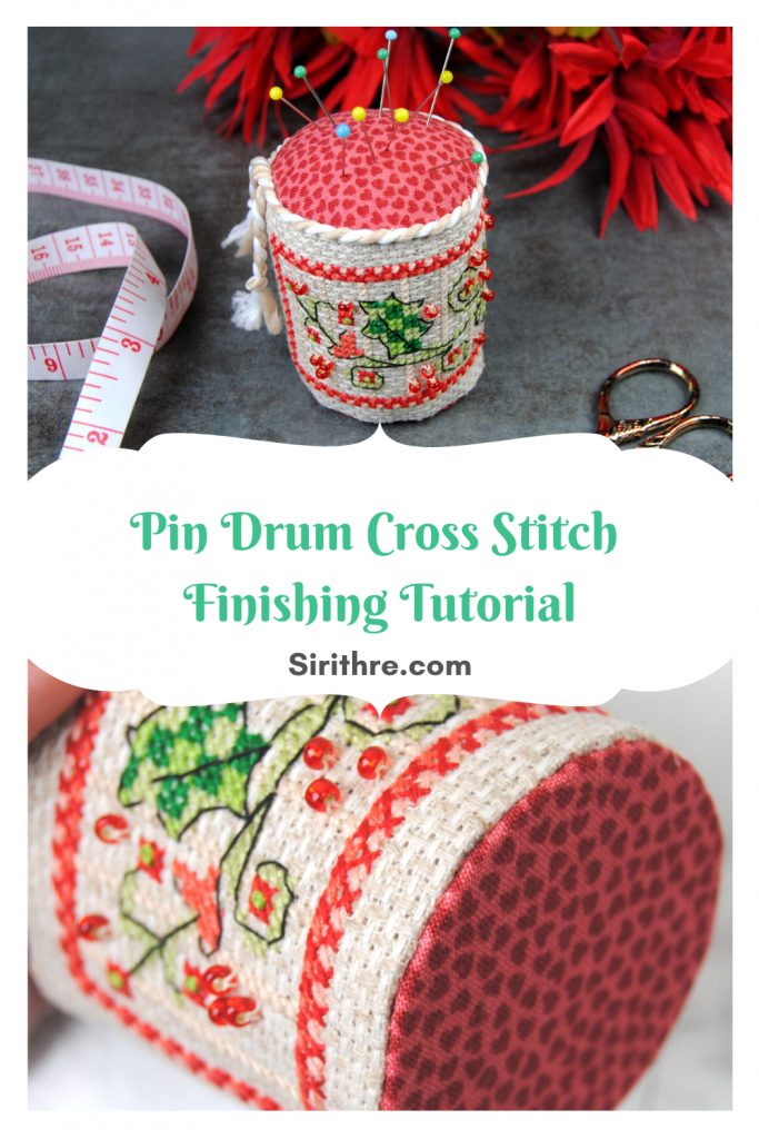 Pin Drum cross stitch finishing tutorial