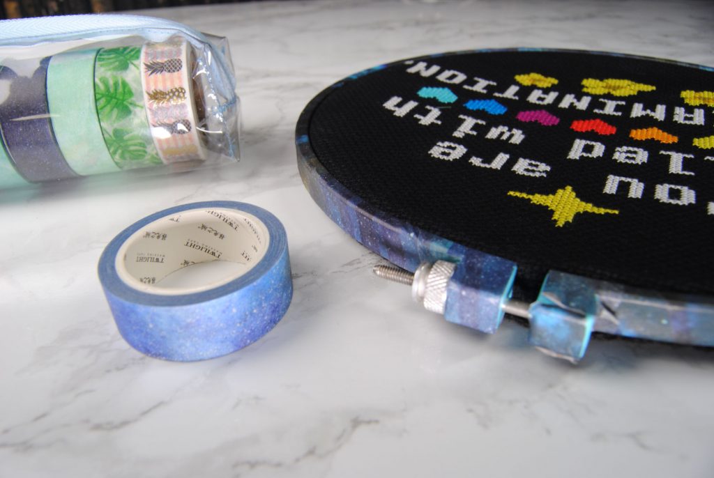 side view of the washi tape used to decorate.