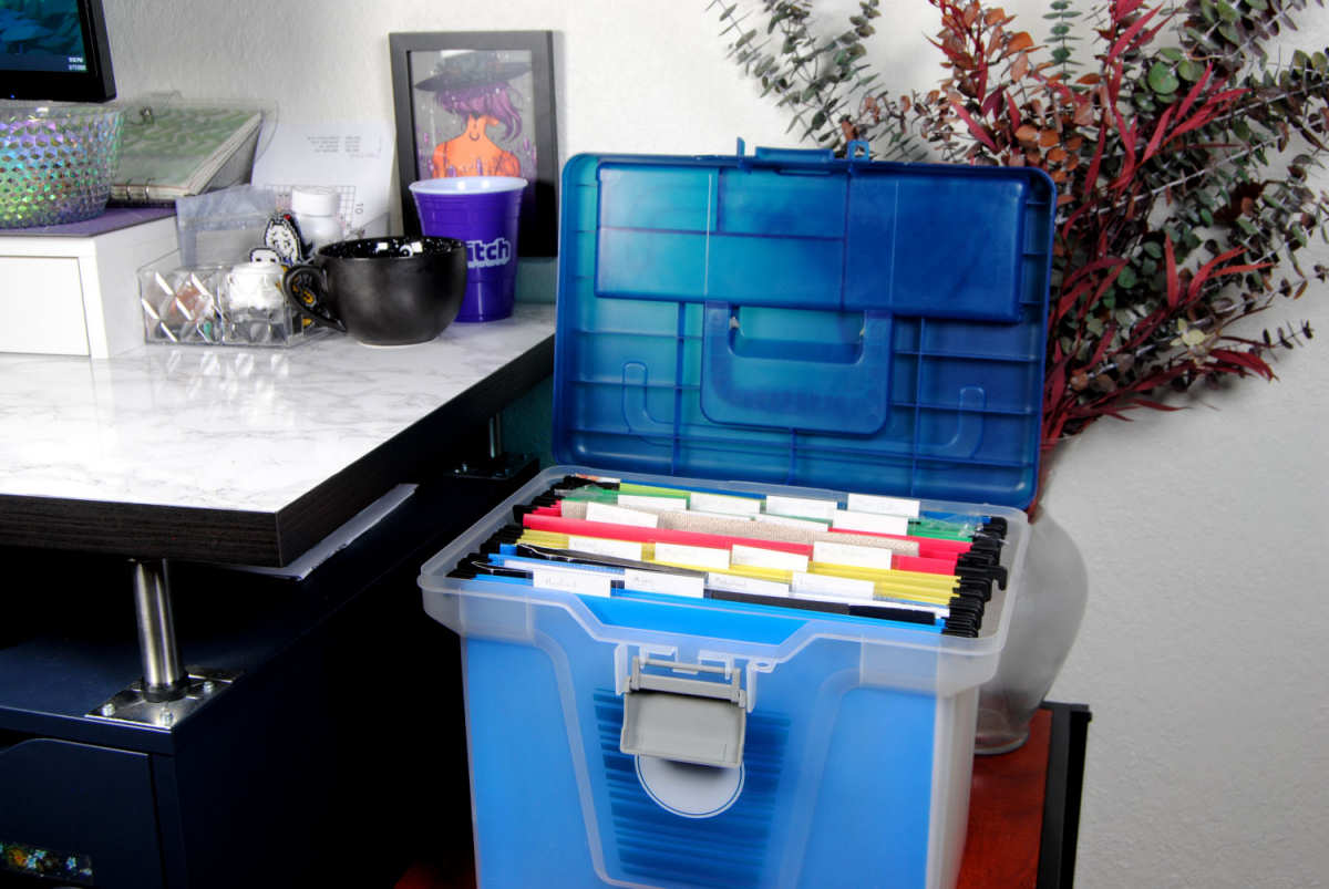 Storing Cross Stitch Patterns, WIPs, and Materials with a Filing Cabinet