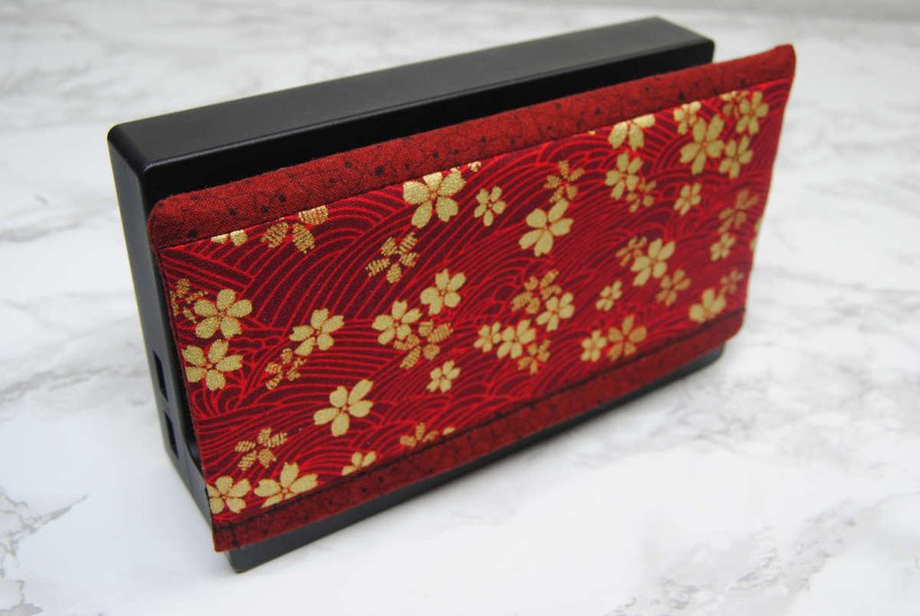 A test fabric switch dock cover made before trying one with a cross stitch panel.