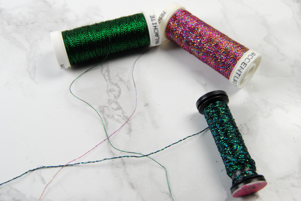 Comparing thread thickness between three brands.
