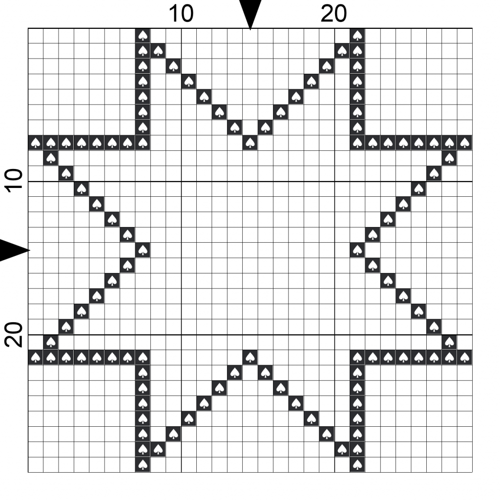 Quilt outline cross stitch pattern