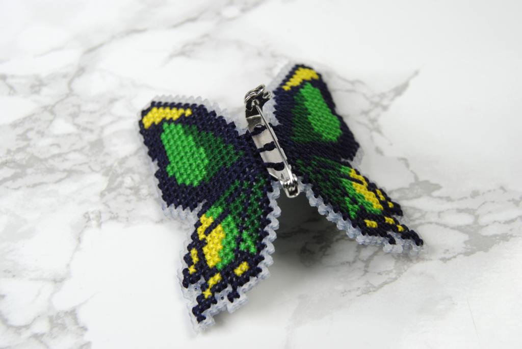 Attaching a pin brooch to your 3D butterfly.