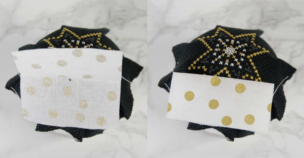 Fold your fabric square in half away from the center to create a rectangle.
