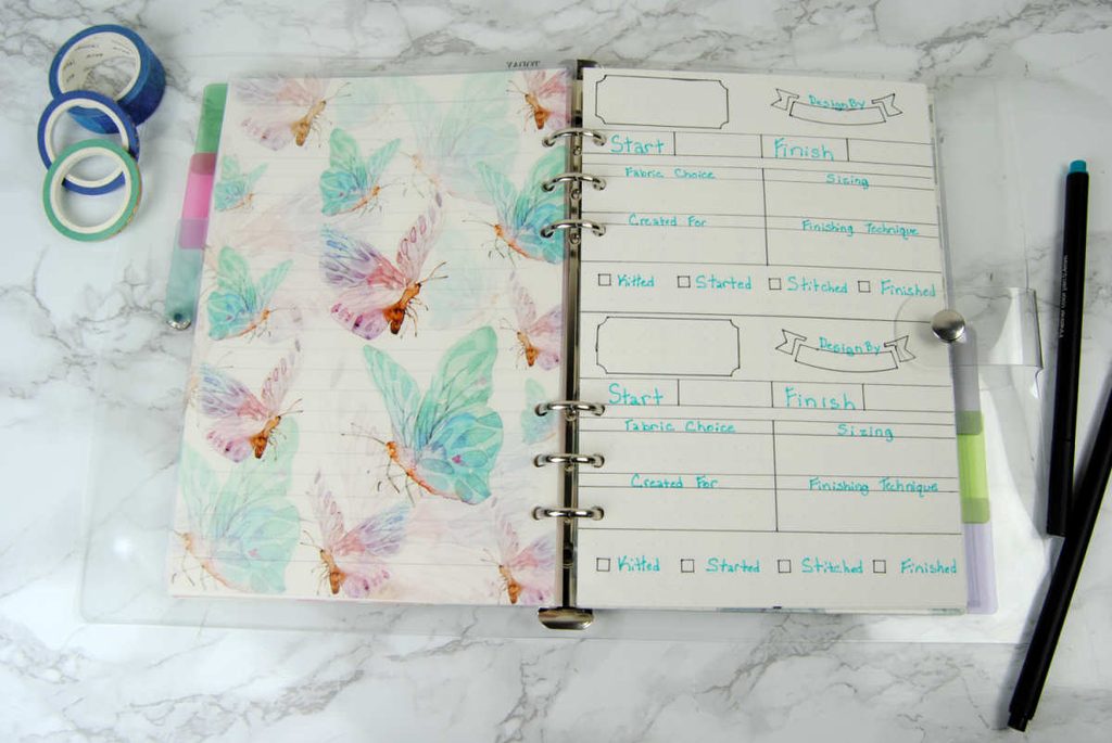 Blank cross stitch pattern tracking bujo spread