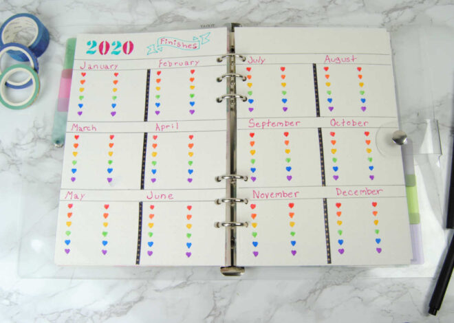 Bujo Spread Ideas for Cross Stitch Tracking