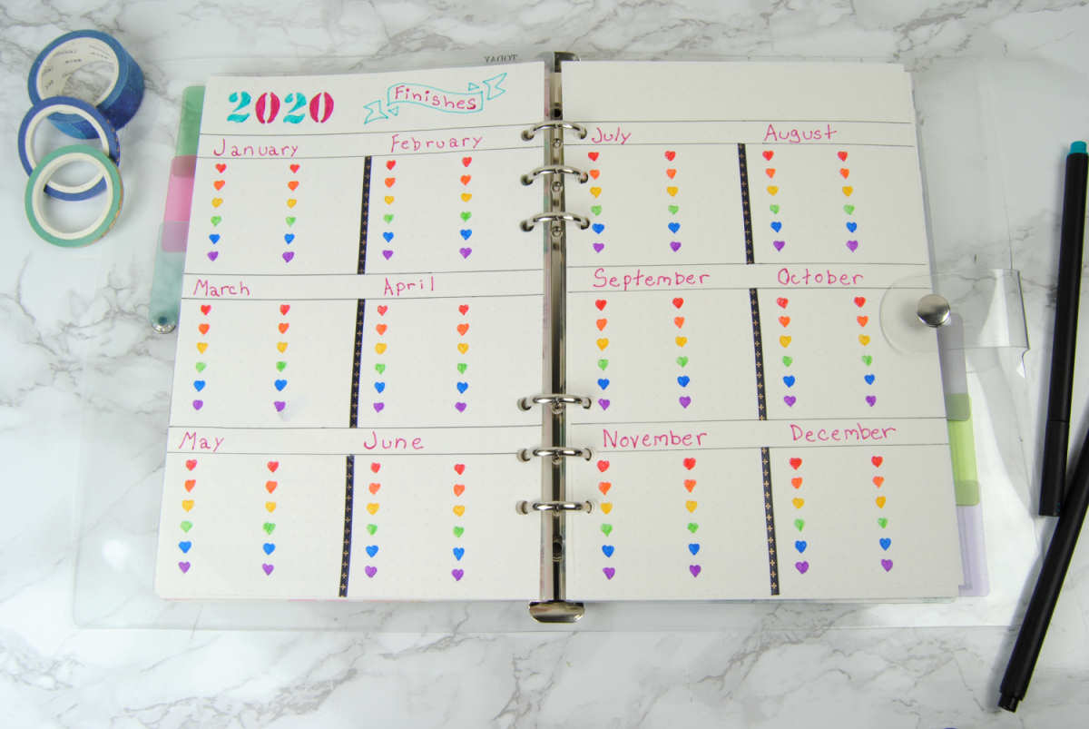 Bujo Spread Ideas for Cross Stitch Tracking