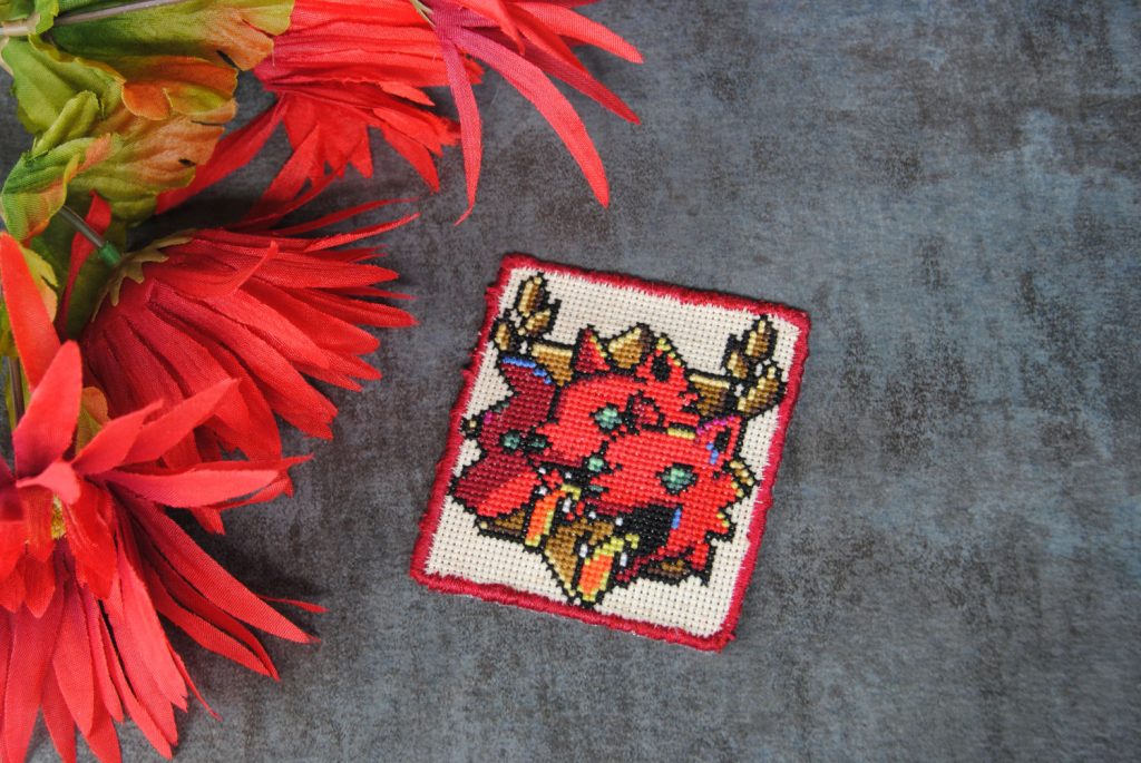 Finished Iron-on Cerberus patch!