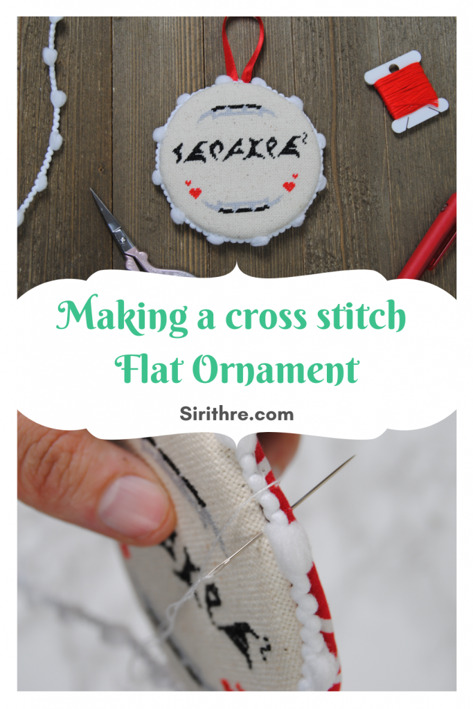Making a cross stitch flat ornament