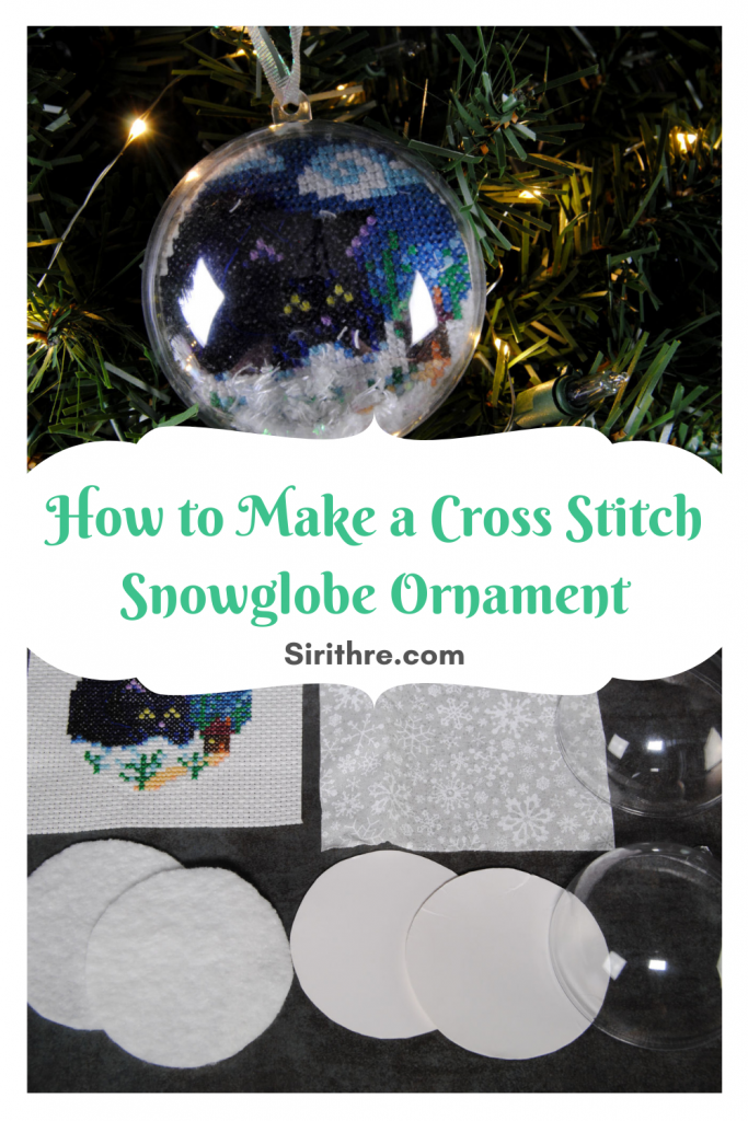 How to make a cross stitch snowglobe ornament