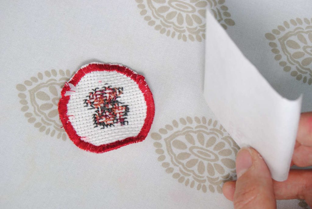 Adding the heat n bond to the finished patch