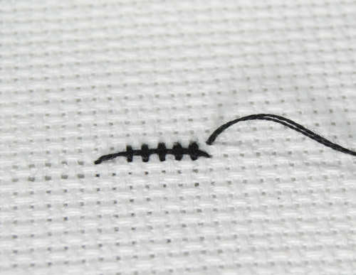 Stitch over the tail of thread several times to anchor it.