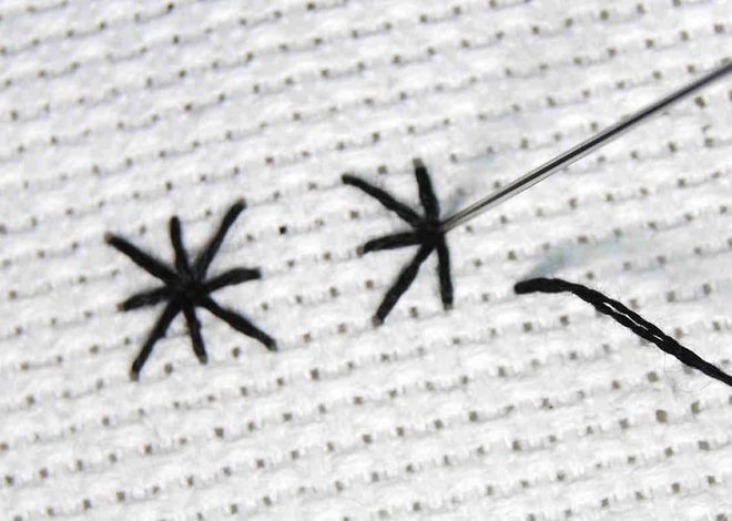 Algerian Eyelet: Cross Stitch Starburst