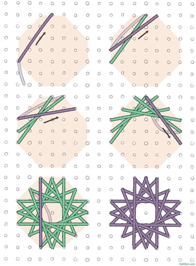 Diagram example of stitching a jessica stitch.