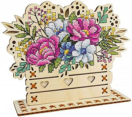 Mounted Aida Canvas w/Wood Easel for Cross Stitch Kit