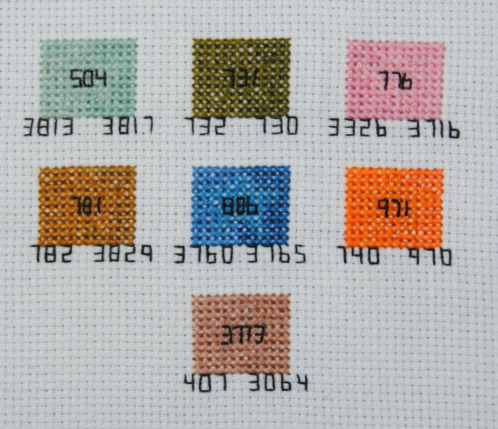 swatches of DMC discontinued threads
