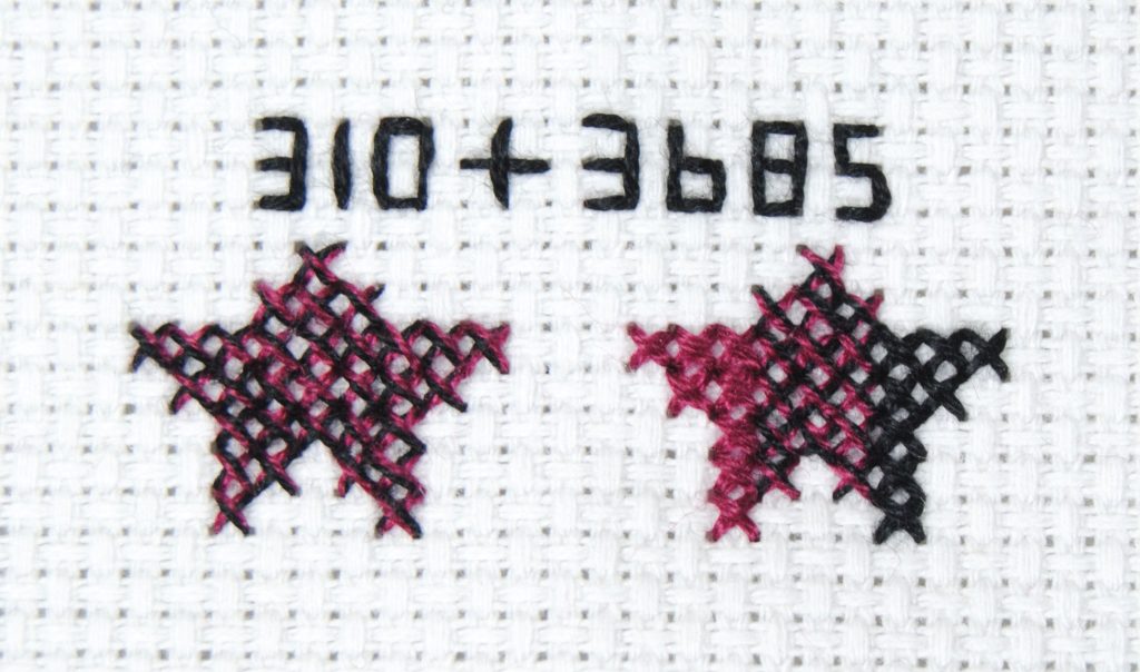 What does it mean to cross stitch over two threads? - Stitched Modern