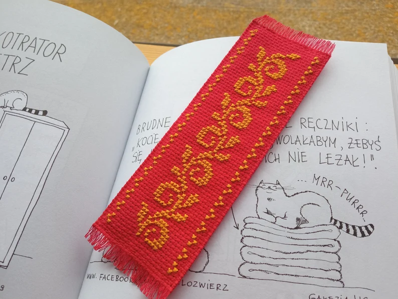 Frayed aida bookmark by MariAnnieArt