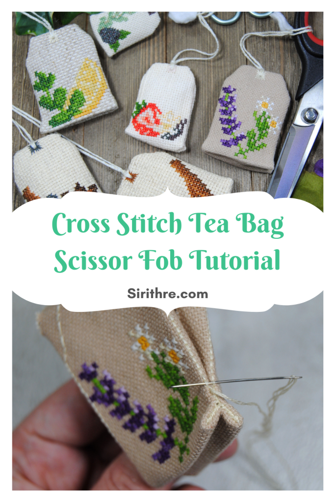 Cross Stitch Tea Bag Scissor Fob Tutorial