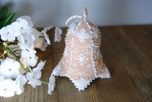 Gingerbread themed Cross Stitch Bell