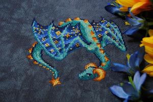 Cosmic Dragon Cross Stitch